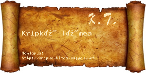 Kripkó Tímea névjegykártya