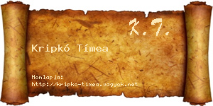 Kripkó Tímea névjegykártya